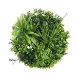 Flowering White Artificial Green Wall Disc UV Resistant 75cm (White Frame) - Side View