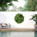 Slimline Flowering White Artificial Green Wall Disc UV Resistant 100cm (Black Frame) - Side View