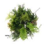 Premium Hanging Artificial Plant Arrangement with Gold Frame 40cm (Limited Edition) - Front View