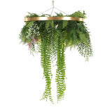 Premium Hanging Artificial Plant Arrangement with Gold Frame 40cm (Limited Edition) - Side View