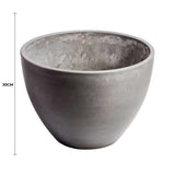 Polished Grey Planter Bowl 30cm - Front View