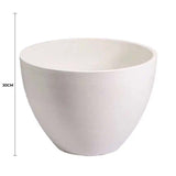 Polished Vintage White Planter Bowl 30cm - Front View