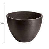 Polished Black Planter Bowl 30cm - Front View