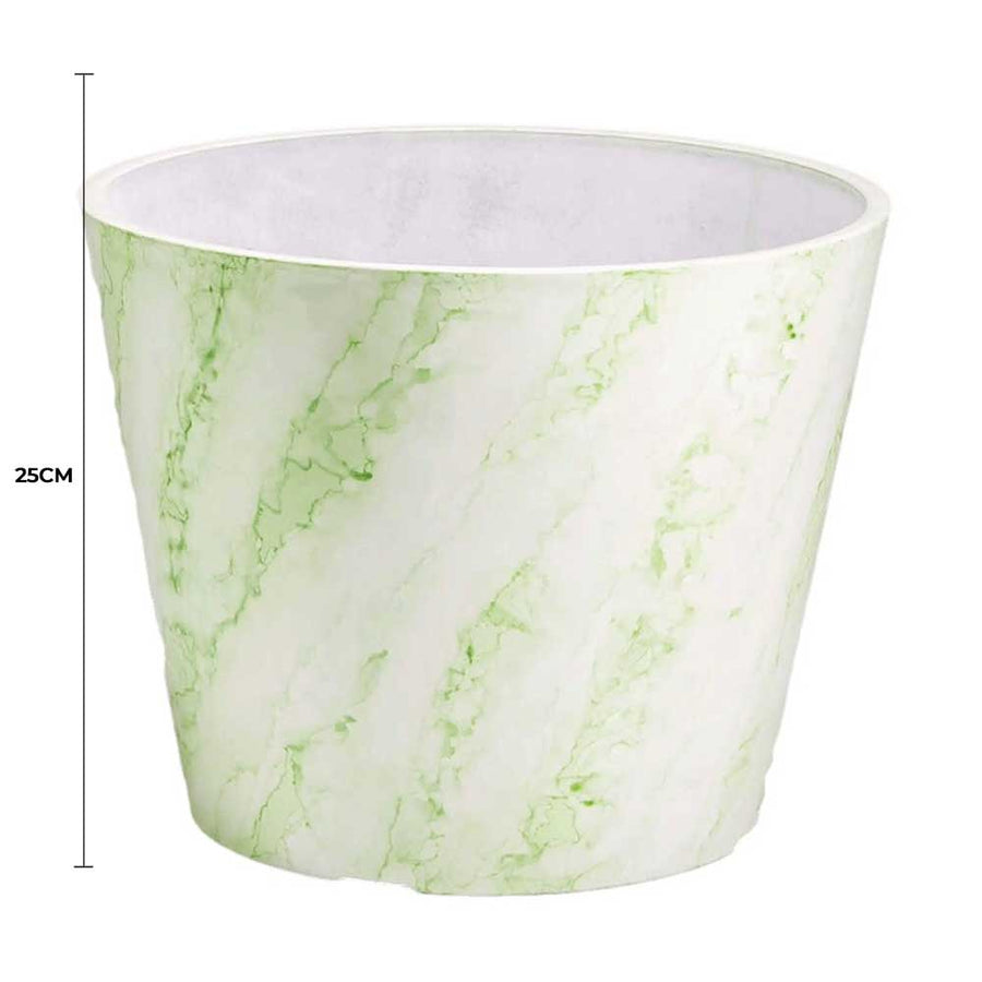 Green & White Imitation Marble Pot 25cm