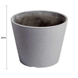 Rendered Grey Planter Pot 25cm - Front View