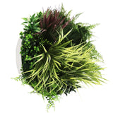 Slimline Artificial Green Wall Disc Art 50cm White Grassy UV Resistant (White) - Side View