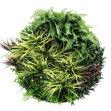 Slimline Artificial Green Wall Disc Art 80cm Grassy Fern UV Resistant (Black) - Side View