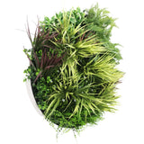 Slimline Artificial Green Wall Disc Art 80cm Grassy Fern UV Resistant (White) - Top-Down View