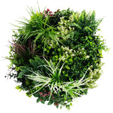 Slimline Artificial Green Wall Disc Art 60cm Colour Fresh UV Resistant (White)