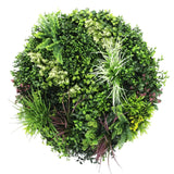 Slimline Artificial Green Wall Disc Art 80cm Colour Fresh UV Resistant (Black)