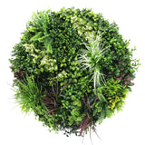Slimline Artificial Green Wall Disc Art 80cm Colour Fresh UV Resistant (Black) - Side View