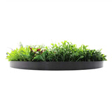 Slimline Artificial Green Wall Disc Art 80cm Colour Fresh UV Resistant (Black) - Top-Down View