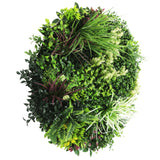 Slimline Artificial Green Wall Disc Art 80cm Colour Fresh UV Resistant (White) - Side View