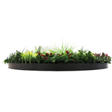 Slimline Artificial Green Wall Disc Art 100cm Colour Fresh UV Resistant (Black) - Top-Down View