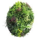 Slimline Artificial Green Wall Disc Art 100cm Colour Fresh UV Resistant (White)