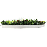 Slimline Artificial Green Wall Disc Art 100cm Colour Fresh UV Resistant (White) - Top-Down View