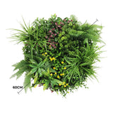 Slimline Artificial Green Wall Disc Art 60cm Country Fern UV Resistant (Black) - Front View