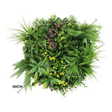 Slimline Artificial Green Wall Disc Art 60cm Country Fern UV Resistant (White) - Front View