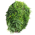 Slimline Artificial Green Wall Disc Art 100cm Country Fern UV Resistant (White)