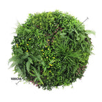 Slimline Artificial Green Wall Disc Art 100cm Country Fern UV Resistant (White)