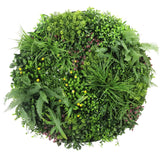 Slimline Artificial Green Wall Disc Art 100cm Country Fern UV Resistant (White) - Side View