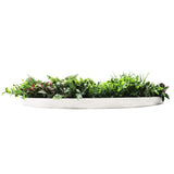 Slimline Artificial Green Wall Disc Art 100cm Country Fern UV Resistant (White) - Top-Down View