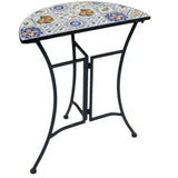 Zen Enclave Outdoor Half Round Table 60x69cm - Side View