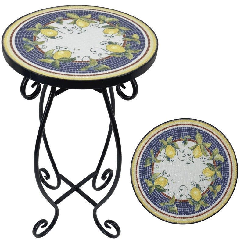 Molto Bene Lemon Mosaic Side Table 50cm