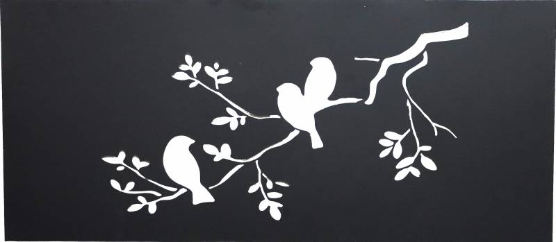 Set 2 Bird On Branch Metal Wall Art 90x40cm
