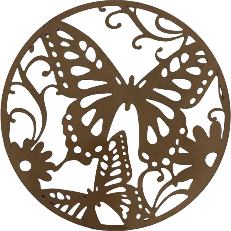 Set 2 Butterfly Metal Wall Art 51x51cm