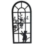 Cat By The Window Metal Wall Art 25x56cm