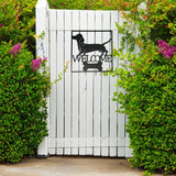 Welcome Dachshund Wall Art 40cm - Top-Down View
