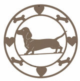 Round Dachshund Metal Wall Art 40cm - Front View