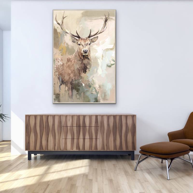 Hulio Deer Framed Canvas 80x120cm