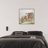 Cows In The Paddock Framed Canvas 80x80cm - Side View