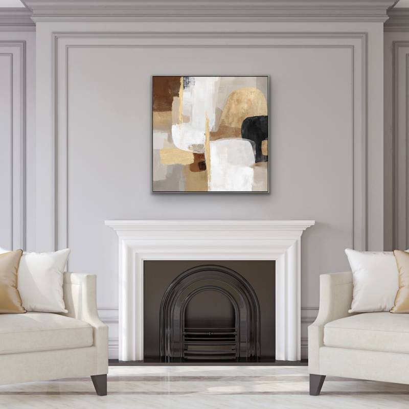 Harvey Abstract Framed Canvas 80x80cm