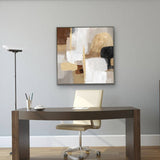 Harvey Abstract Framed Canvas 80x80cm - Side View