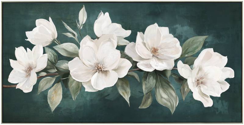 Leah Flower Framed Canvas 150x50cm