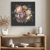 Nish Native Framed Canvas 100x100cm - Side View