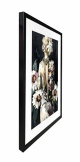 Flower Lady Artwork Framed W Glass Front 60x80cm - Front View