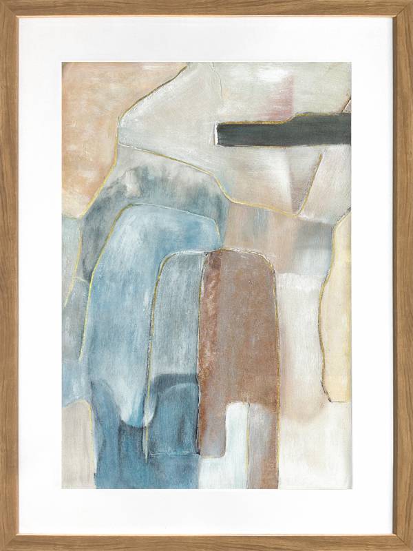 Flinders Abstract Artwork Framed W Glass Front 60x80cm