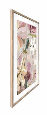 Mimi Floral Artwork Framed W Glass Front 80x120cm - Side View