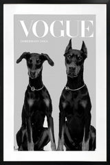 Luxury Dog Artwork Framed W Glass Front 80x120cm