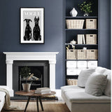 Luxury Dog Artwork Framed W Glass Front 80x120cm - Top-Down View