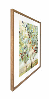 Summer Tree Artwork Framed W Glass Front 60x80cm - Side View