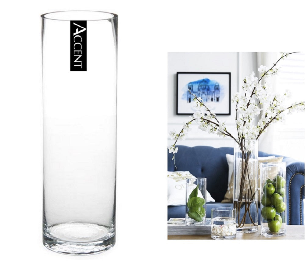 bulk 6 Glass Cylinder Vase Flower 40cm