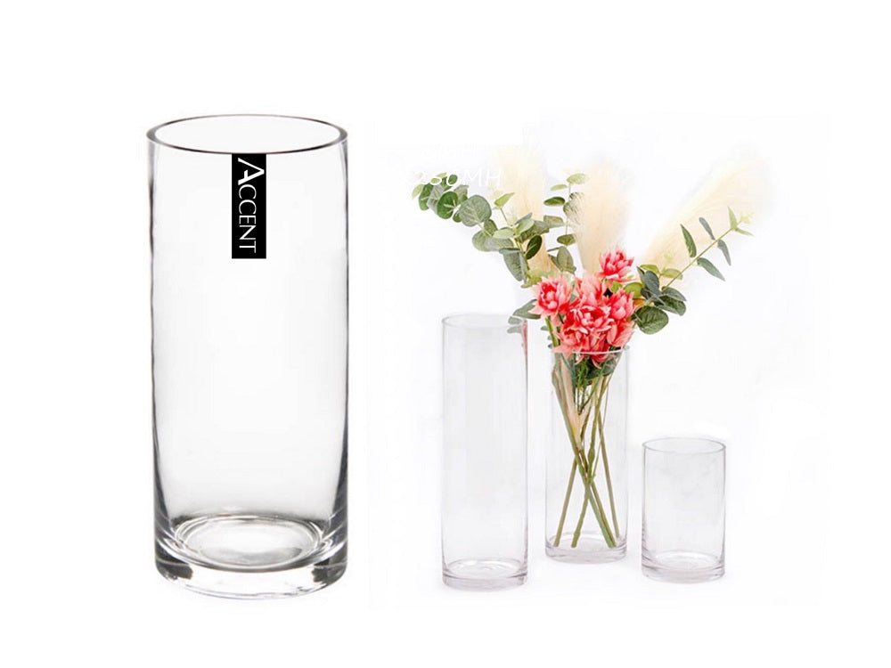 bulk 6 Glass Cylinder Vase Flower 30cm