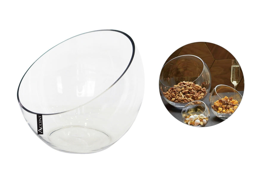 bulk 4 Glass Vase Slanted Top 24cm