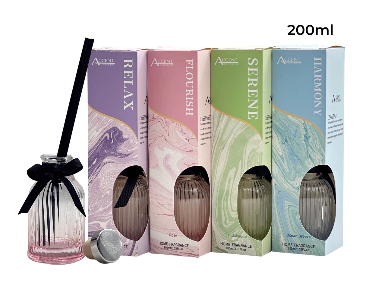 bulk 12 Wellness Fragrance Diffuser 200ml 4 Assorted