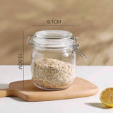 bulk 24 Glass Jar Metal Clip 700ml Canister 13cm